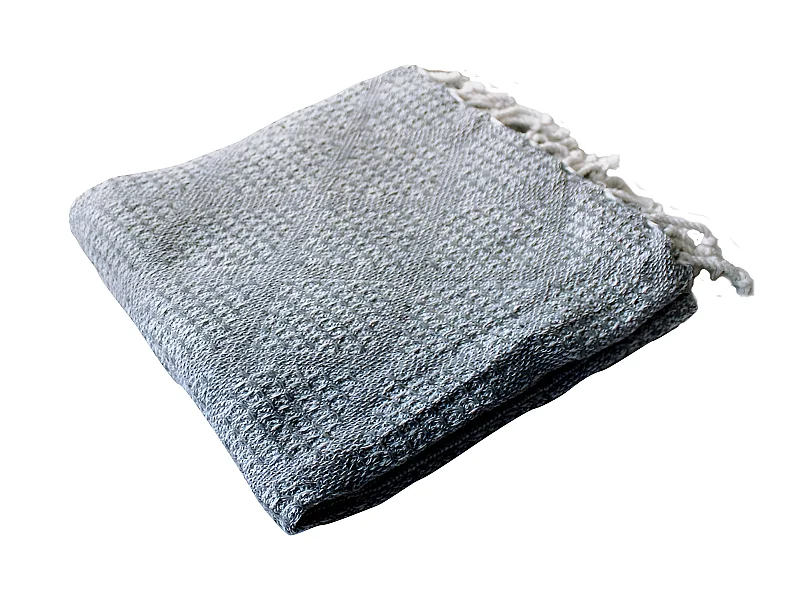 Manta jacquard con flecos 130 x 160 cm