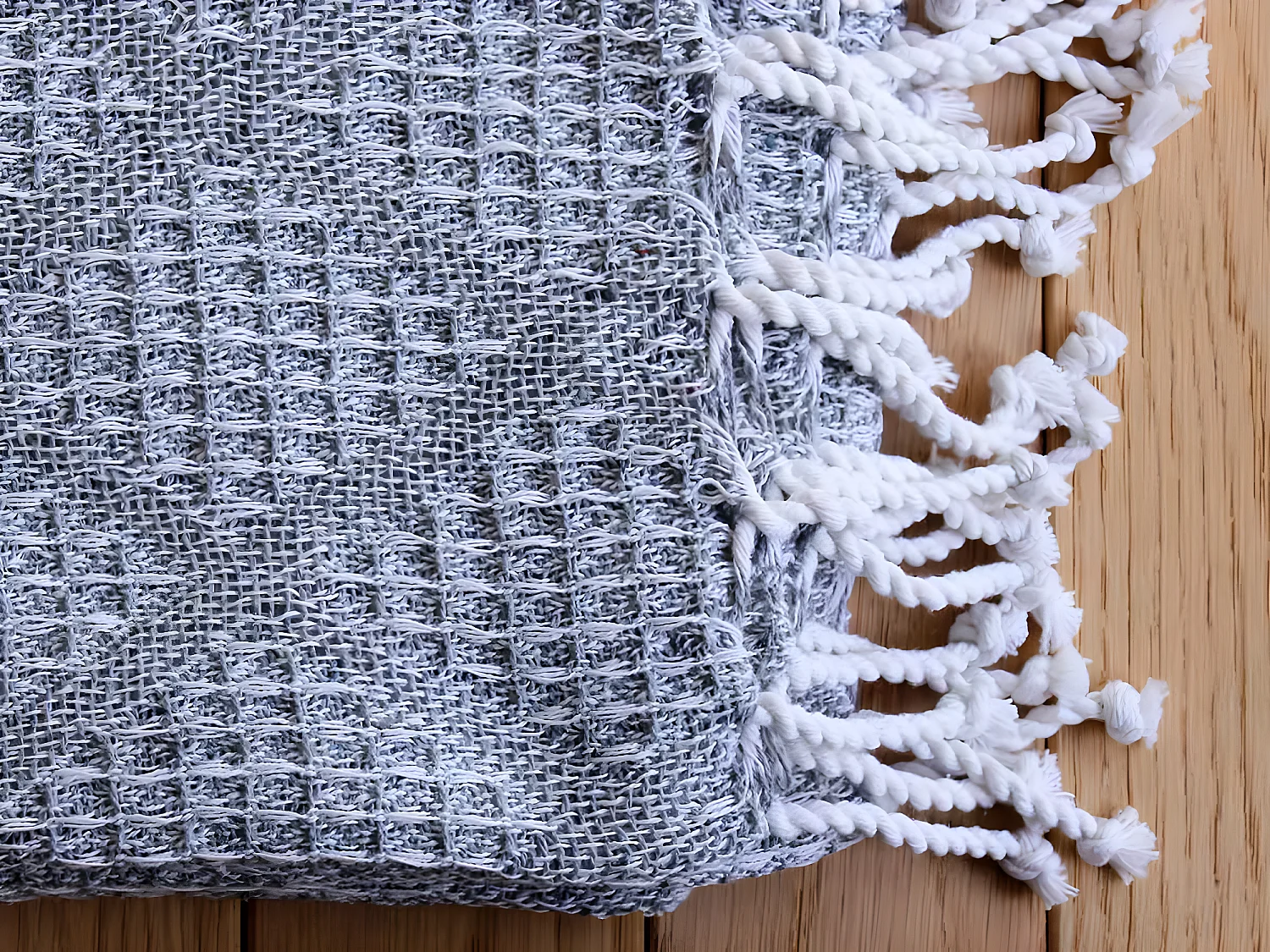 Manta jacquard con flecos 130 x 160 cm