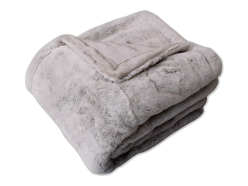 Plaid Imitation Fourrure "Rabbit" 125x150cm Gris