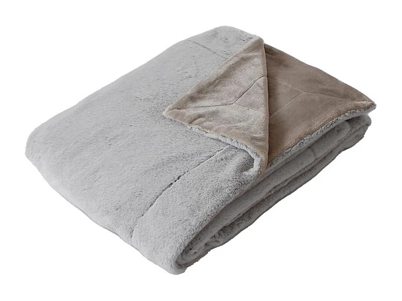 Plaid Imitation Fourrure "Rabbit" 125x150cm Gris