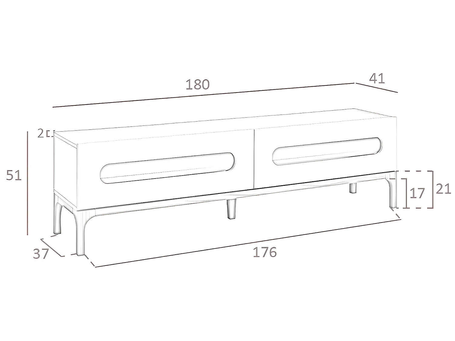 TV-Schrank aus Grau- und Walnussholz mit Innenbeleuchtung  3242 ANGEL CERDA