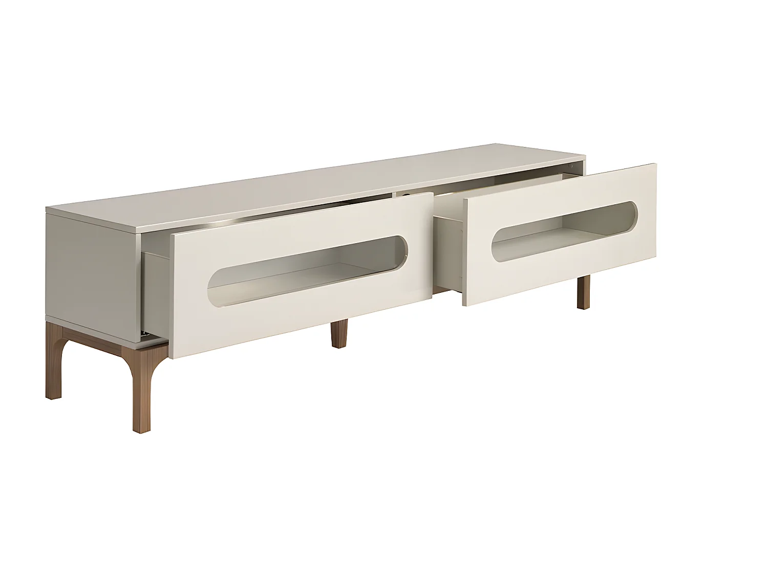 TV-Schrank aus Grau- und Walnussholz mit Innenbeleuchtung  3242 ANGEL CERDA