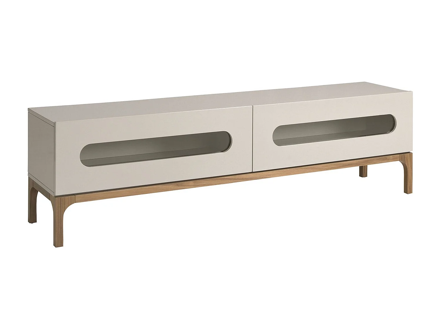 Meuble TV en bois gris et noyer avec éclairage intérieur 3242 ANGEL CERDA