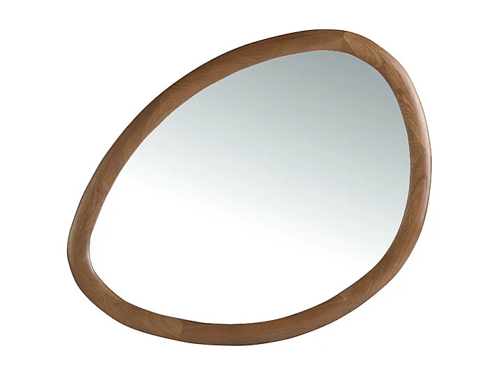Wandspiegel in walnootkleur met organische vorm 3245 ANGEL CERDA