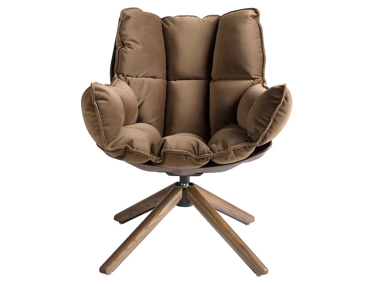 Bruine fluwelen en bruine pvc draaifauteuil 5104 ANGEL CERDA