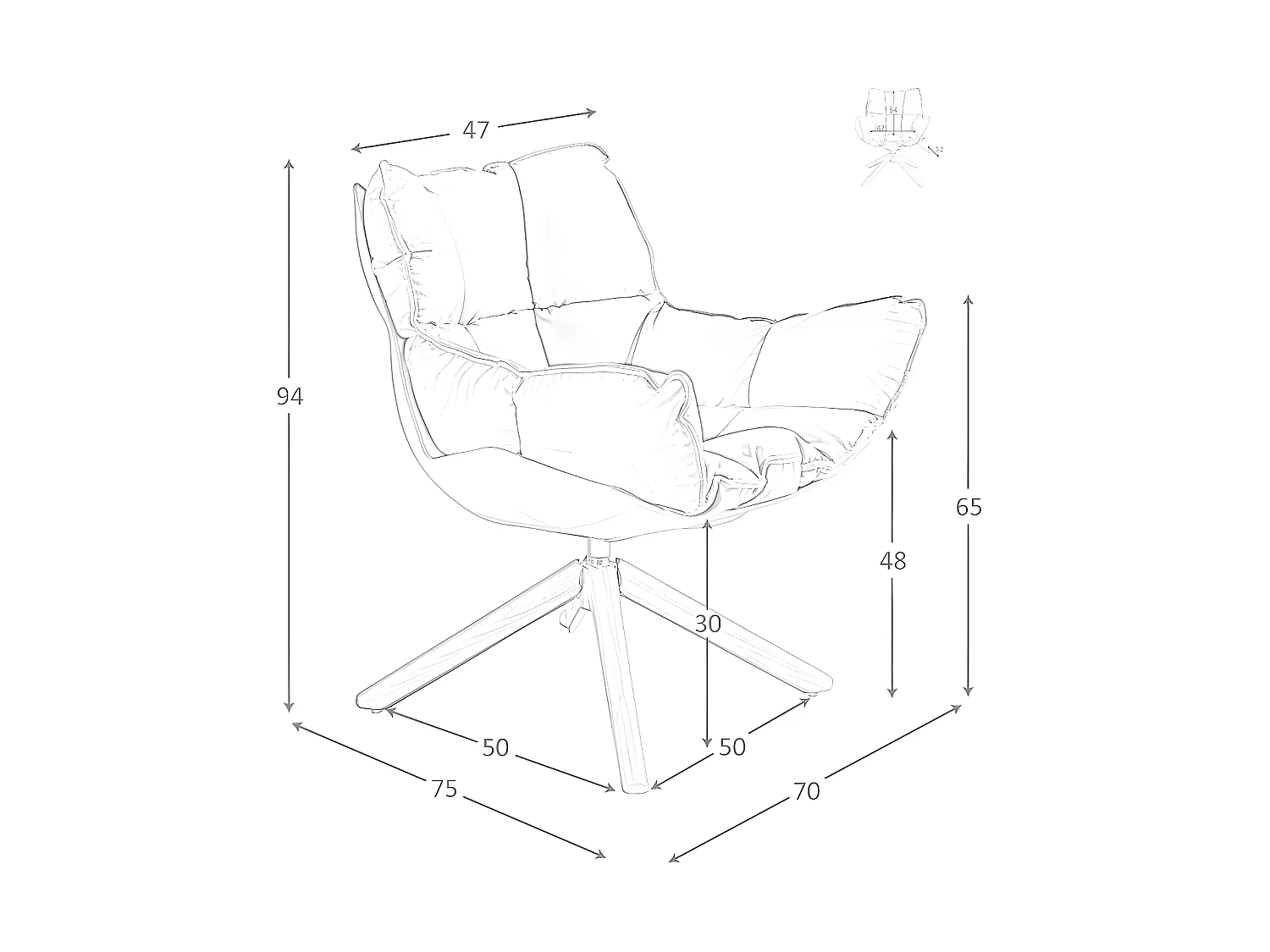 Bruine fluwelen en bruine pvc draaifauteuil 5104 ANGEL CERDA
