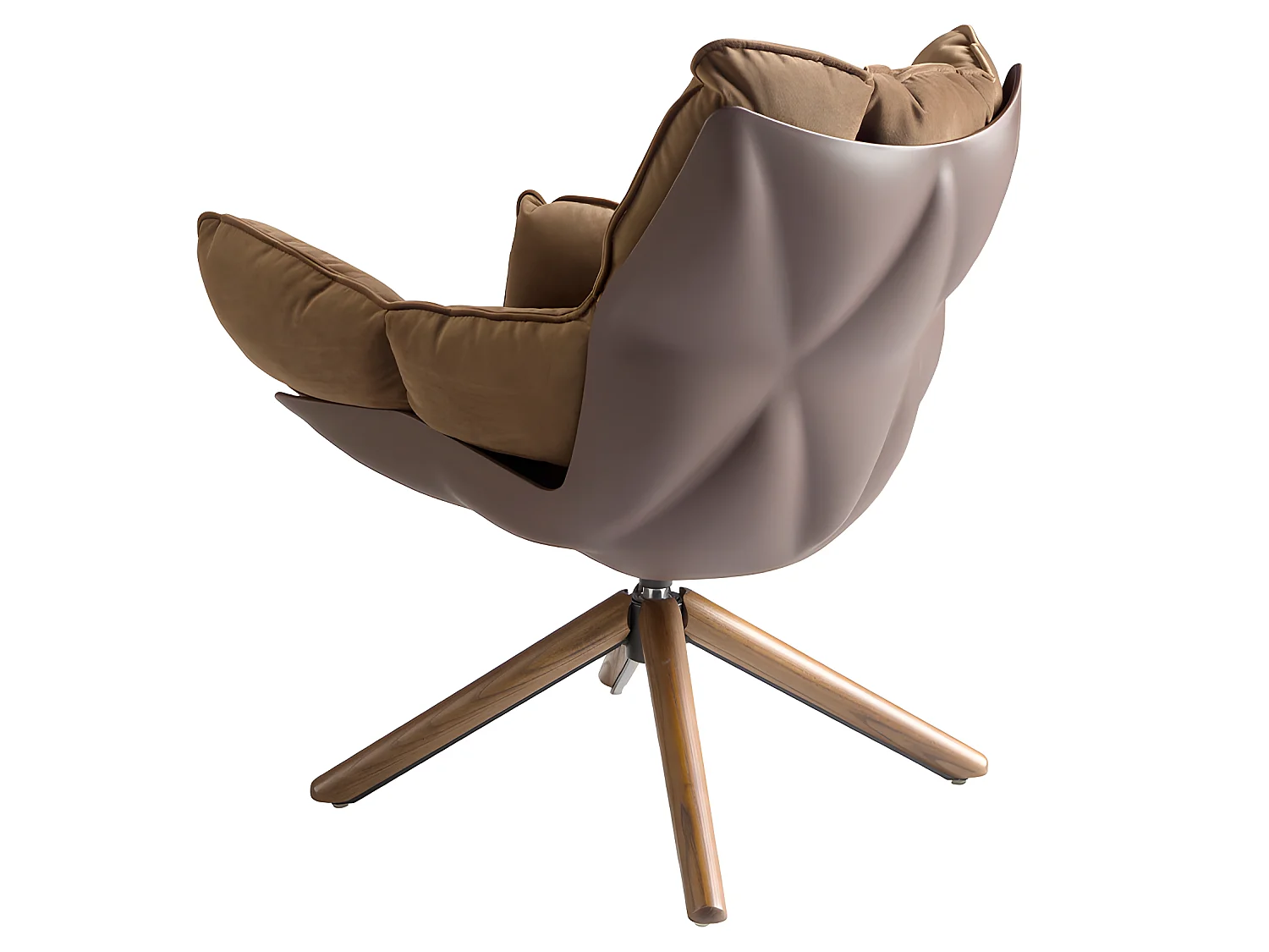 Bruine fluwelen en bruine pvc draaifauteuil 5104 ANGEL CERDA