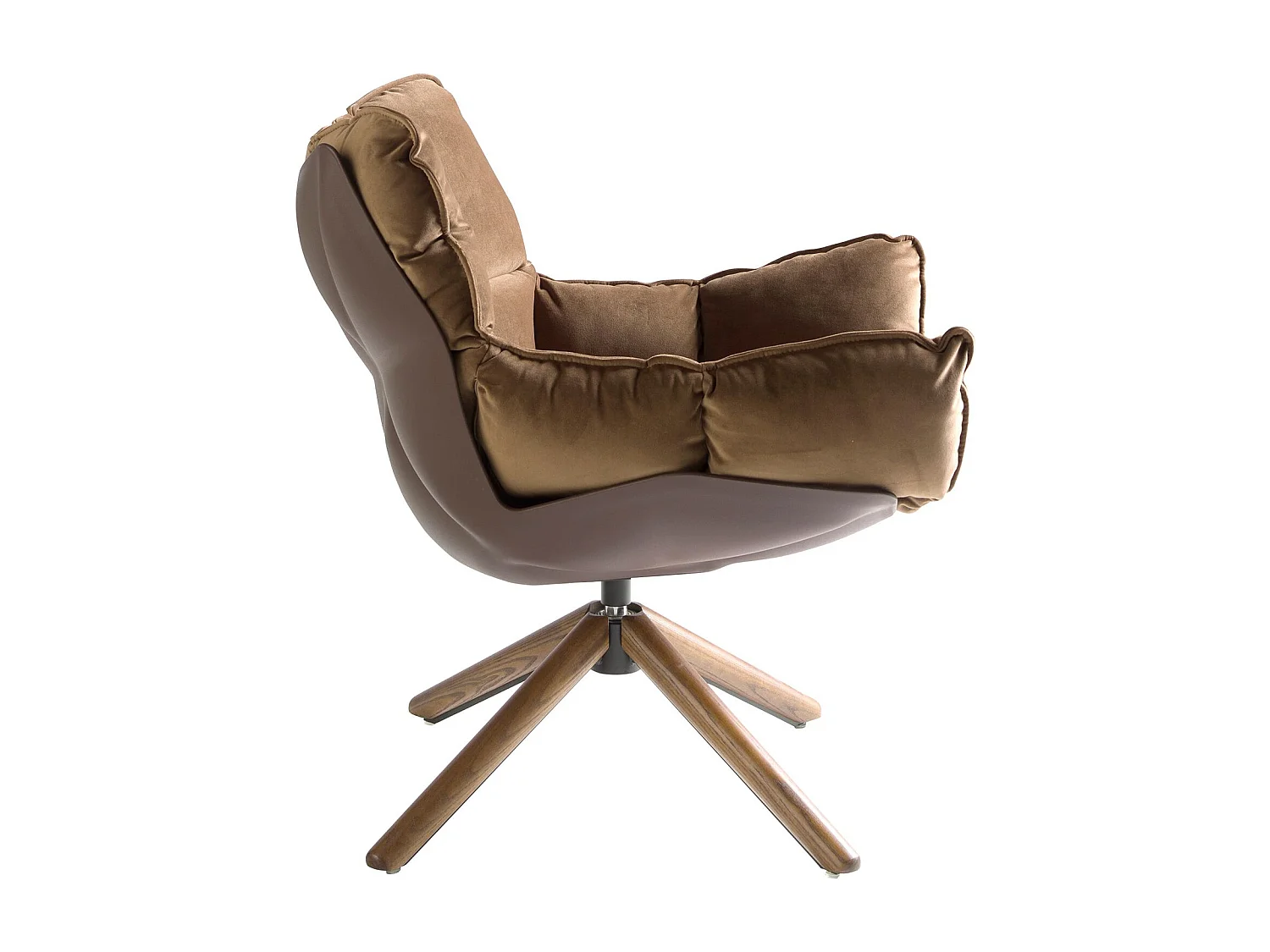 Fauteuil pivotant en velours marron et pvc marron 5104 ANGEL CERDA