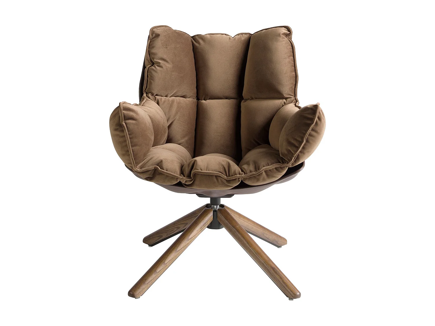 Fauteuil pivotant en velours marron et pvc marron 5104 ANGEL CERDA