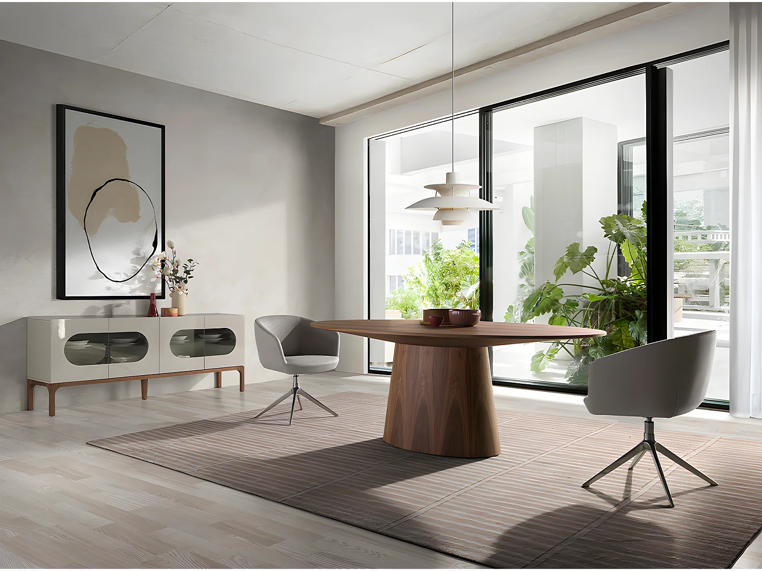 Sideboard aus Grau- und Walnussholz mit Innenbeleuchtung  3241 ANGEL CERDA