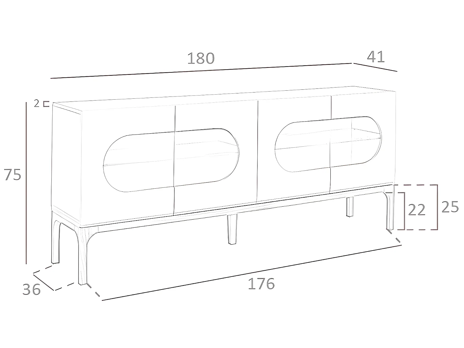 Sideboard aus Grau- und Walnussholz mit Innenbeleuchtung  3241 ANGEL CERDA