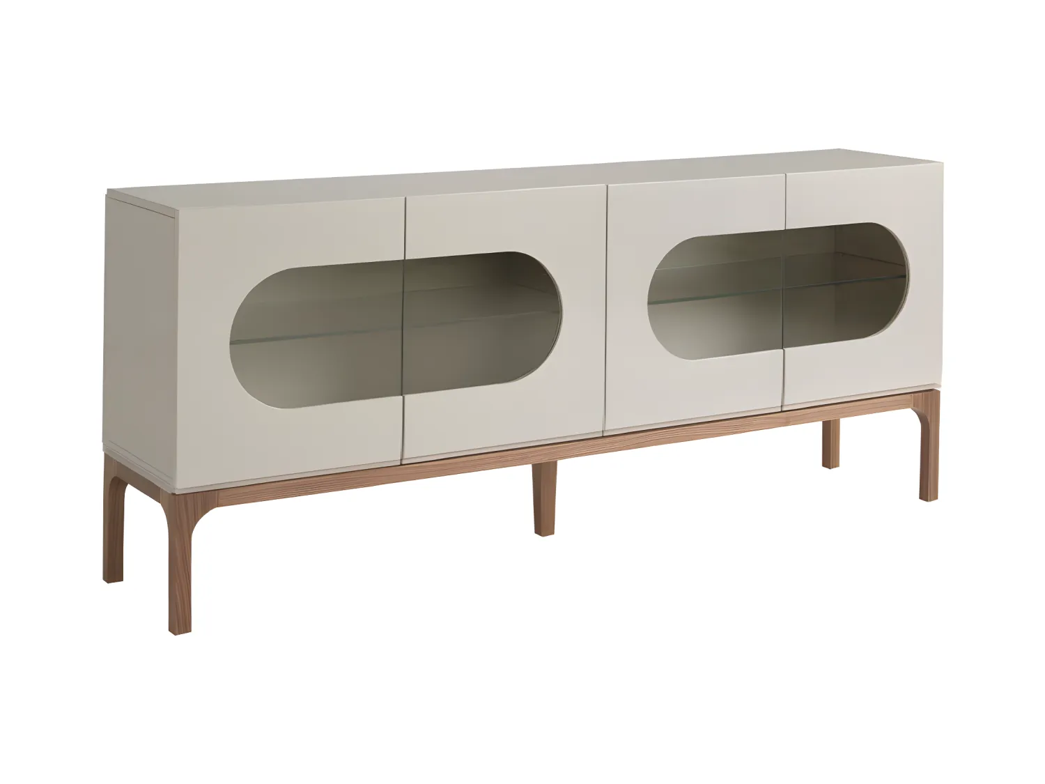 Buffet en bois gris et noyer avec éclairage intérieur 3241 ANGEL CERDA