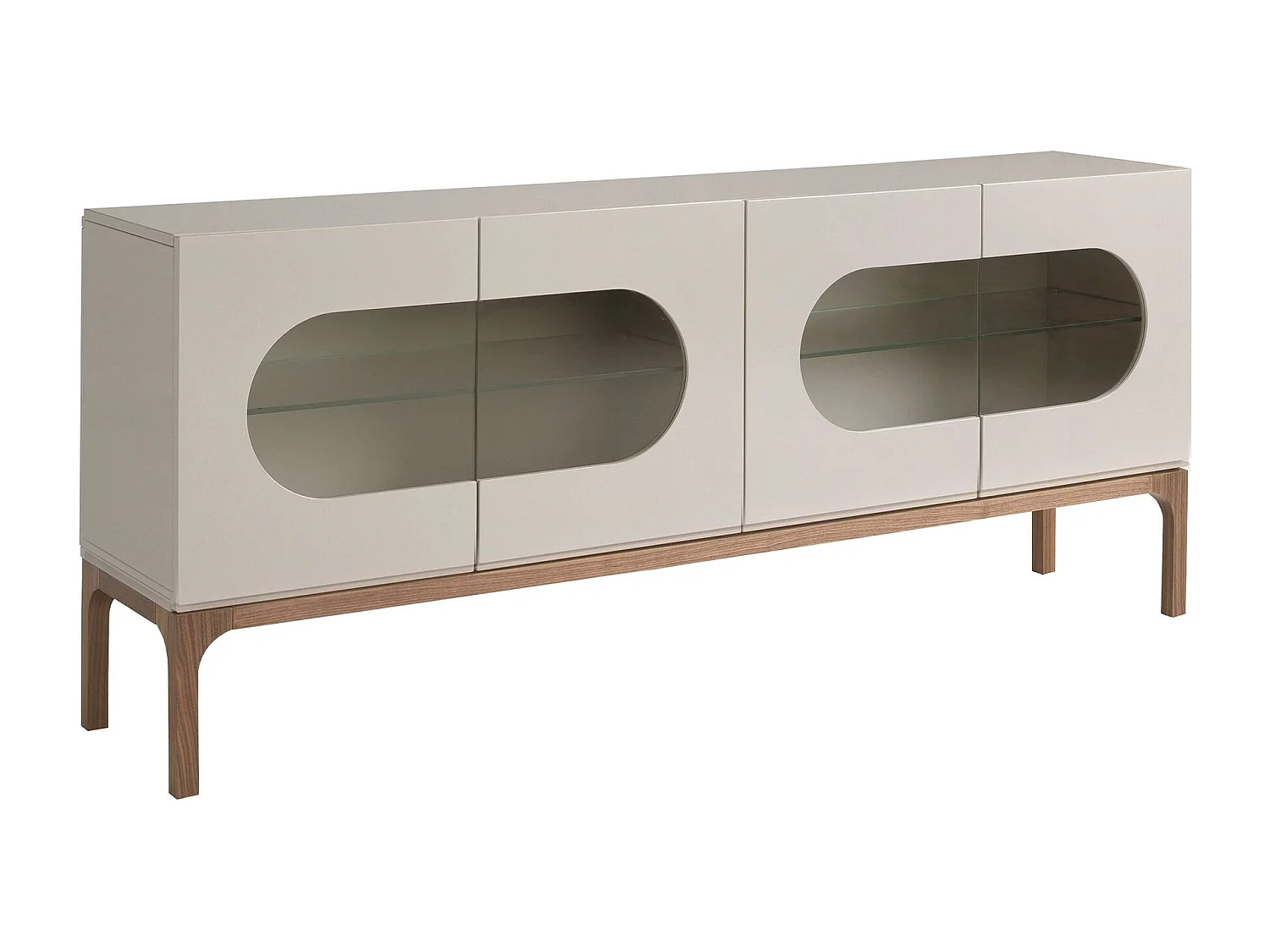 Dressoir van grijs en walnoothout met binnenverlichting 3241 ANGEL CERDA