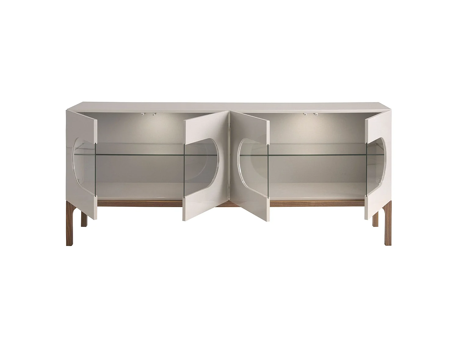 Buffet en noyer et gris avec éclairage intérieur 3241 ANGEL CERDA
