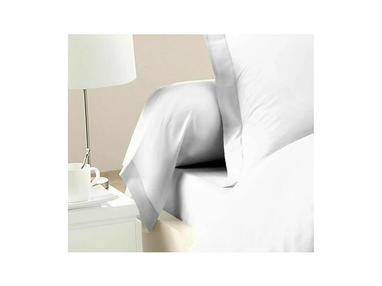 2 taies de traversin blanc 100% coton 85 x 185 cm