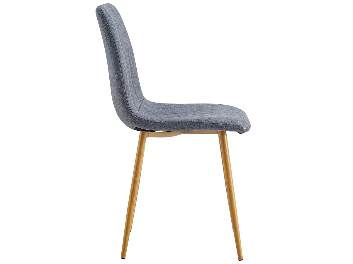 Lot de 4 chaises de salle à manger rembourées en tissu coloris Gris