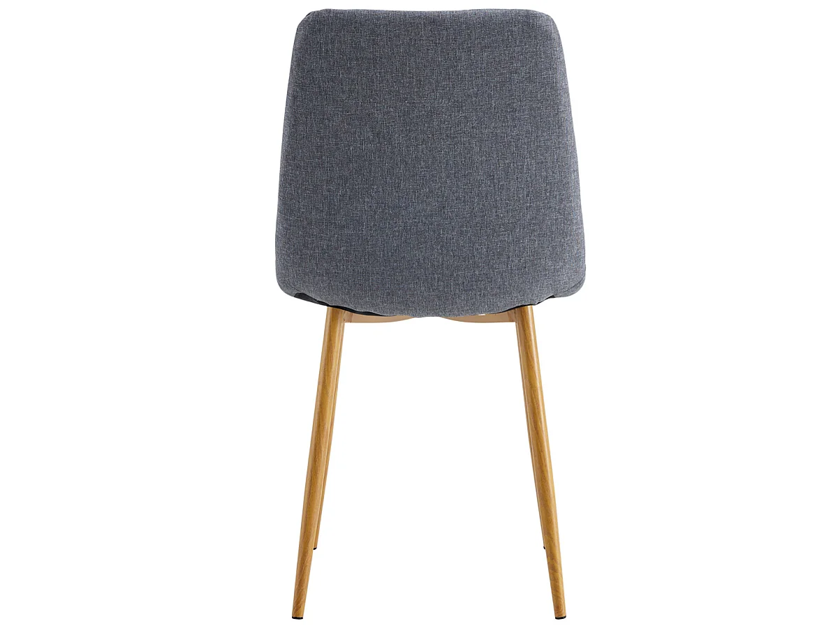Lot de 4 chaises de salle à manger rembourées en tissu coloris Gris