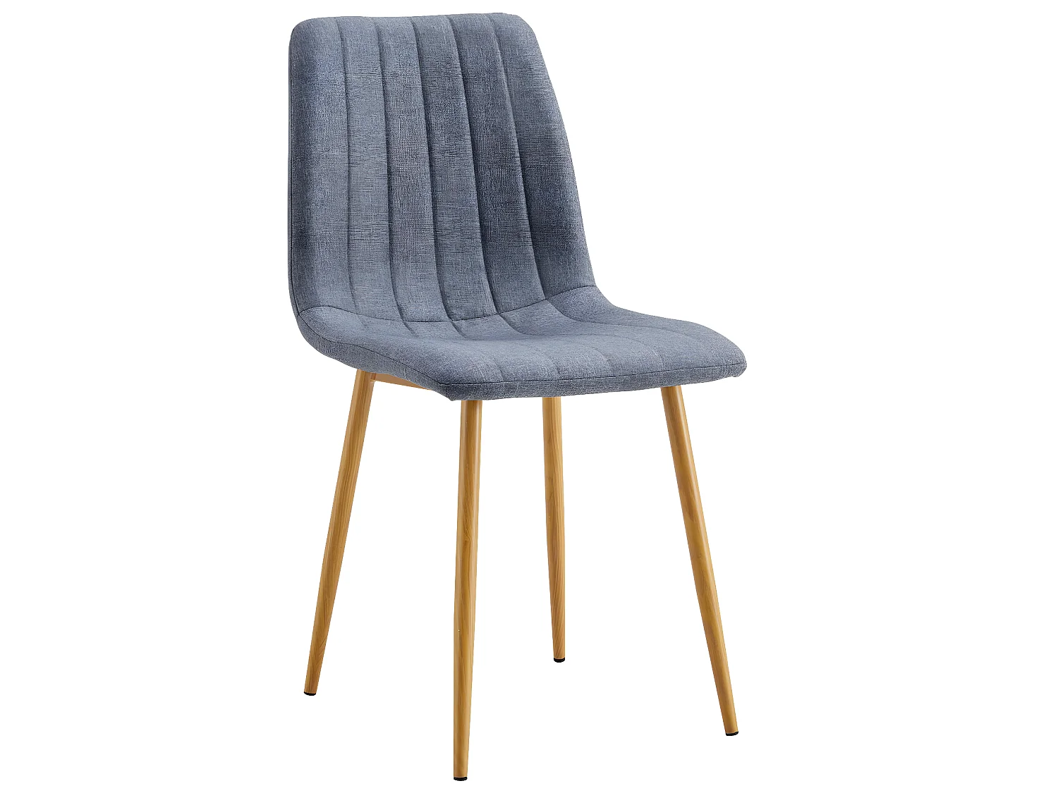 Lot de 4 chaises de salle à manger rembourées en tissu coloris Gris