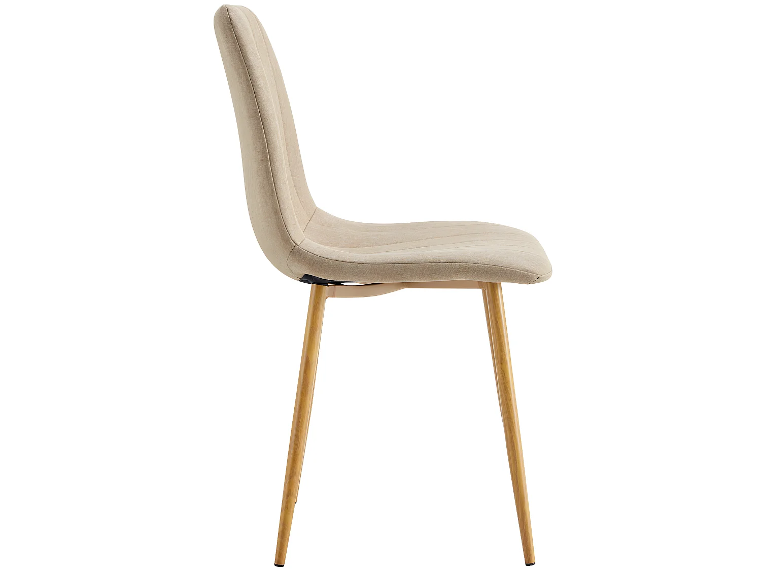 Lot de 4 chaises de salle à manger rembourées en tissu coloris Beige