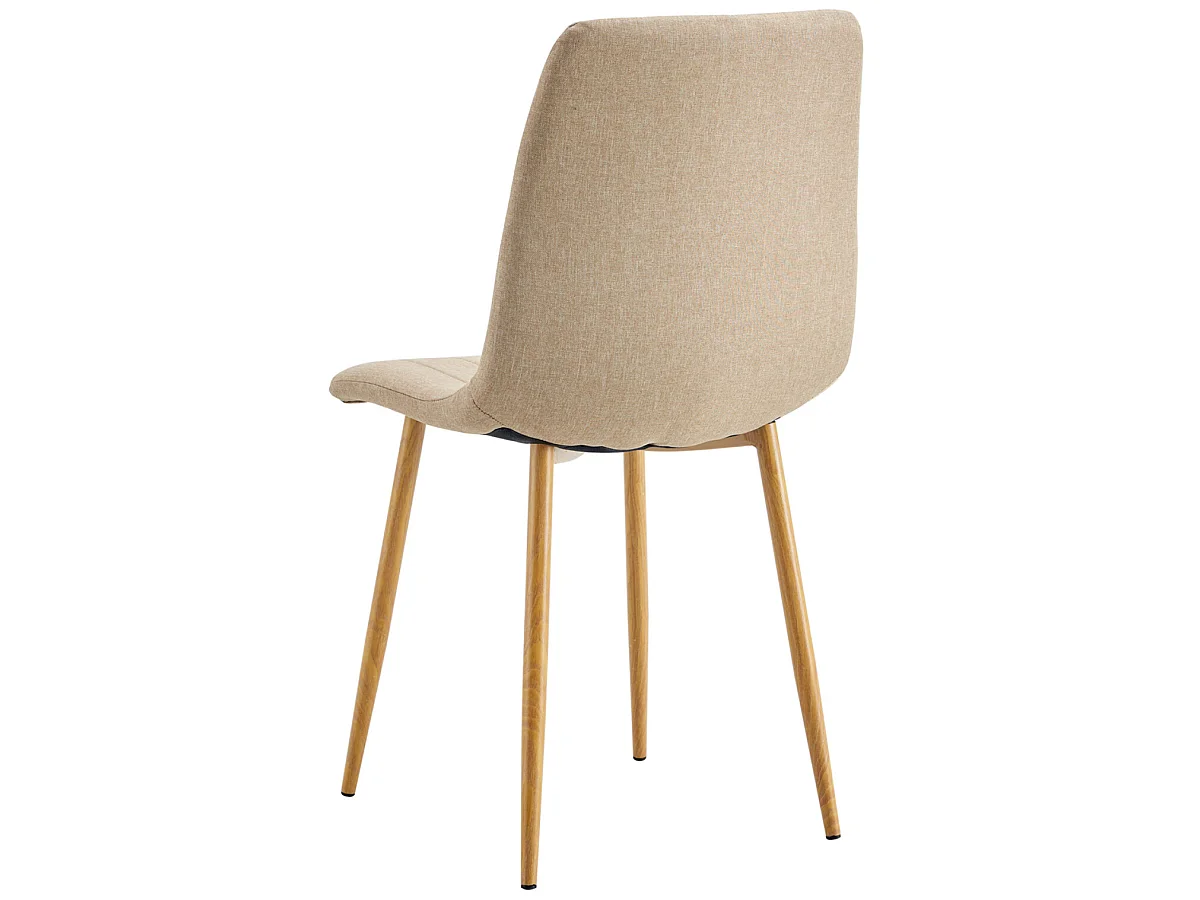 Lot de 4 chaises de salle à manger rembourées en tissu coloris Beige