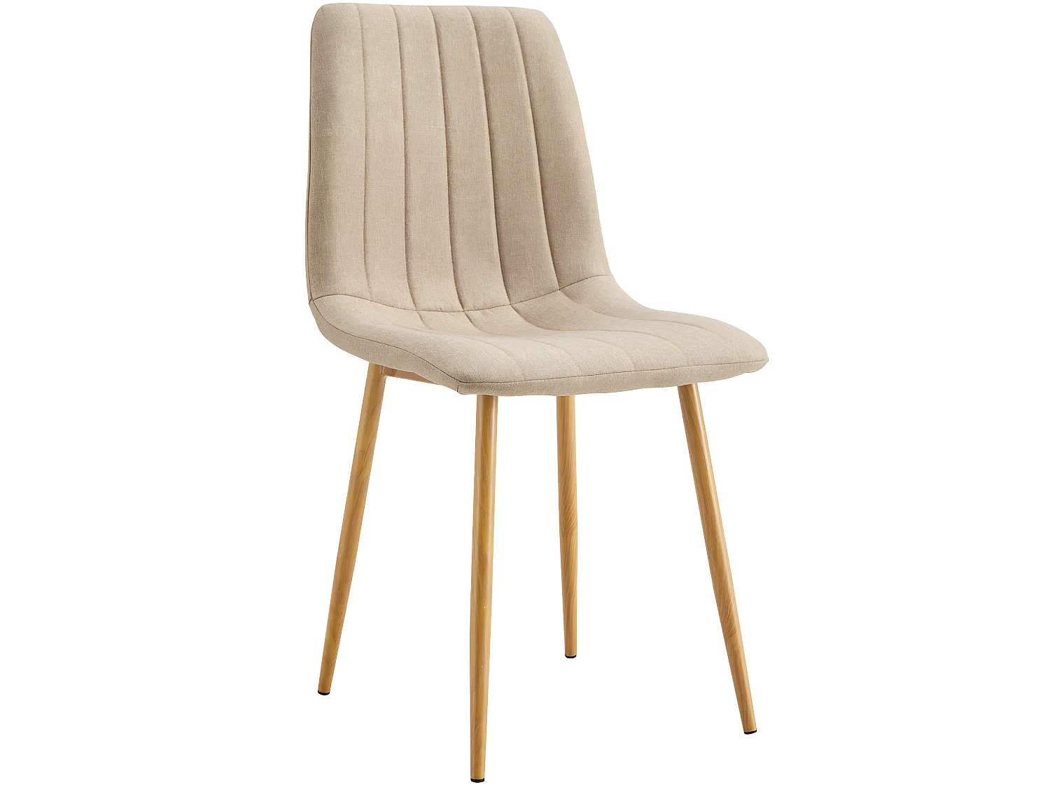 Lot de 4 chaises de salle à manger rembourées en tissu coloris Beige