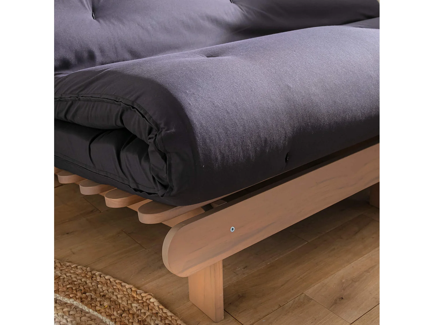 Matelas futon coeur en mousse à mémoire de forme, anthracite 140x190