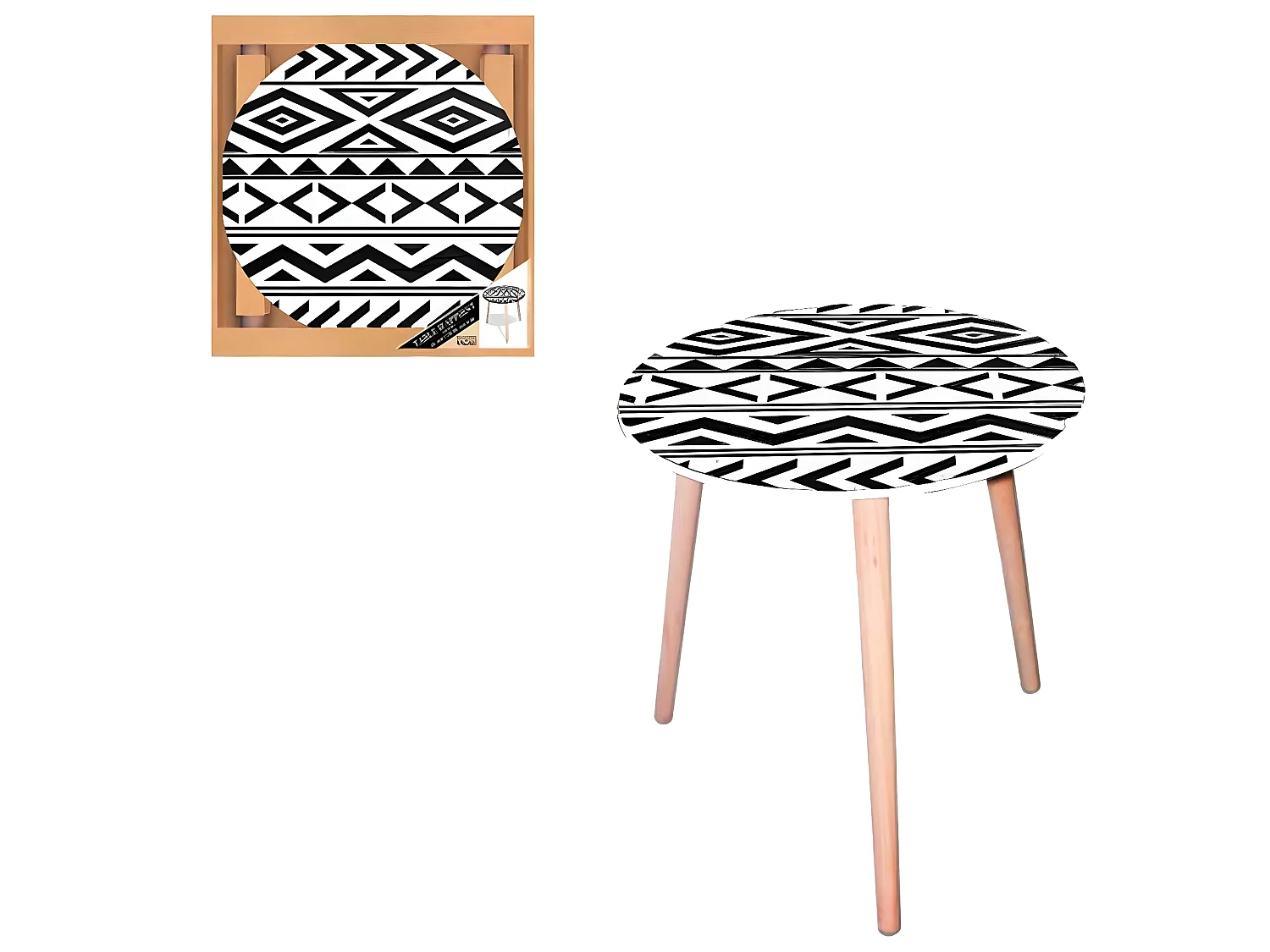 Table d'appoint motif ethnik