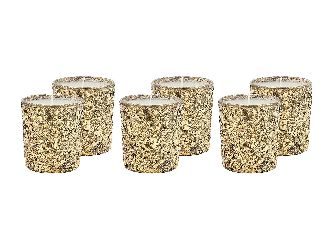 Bougie en verre doré (Lot de 6)