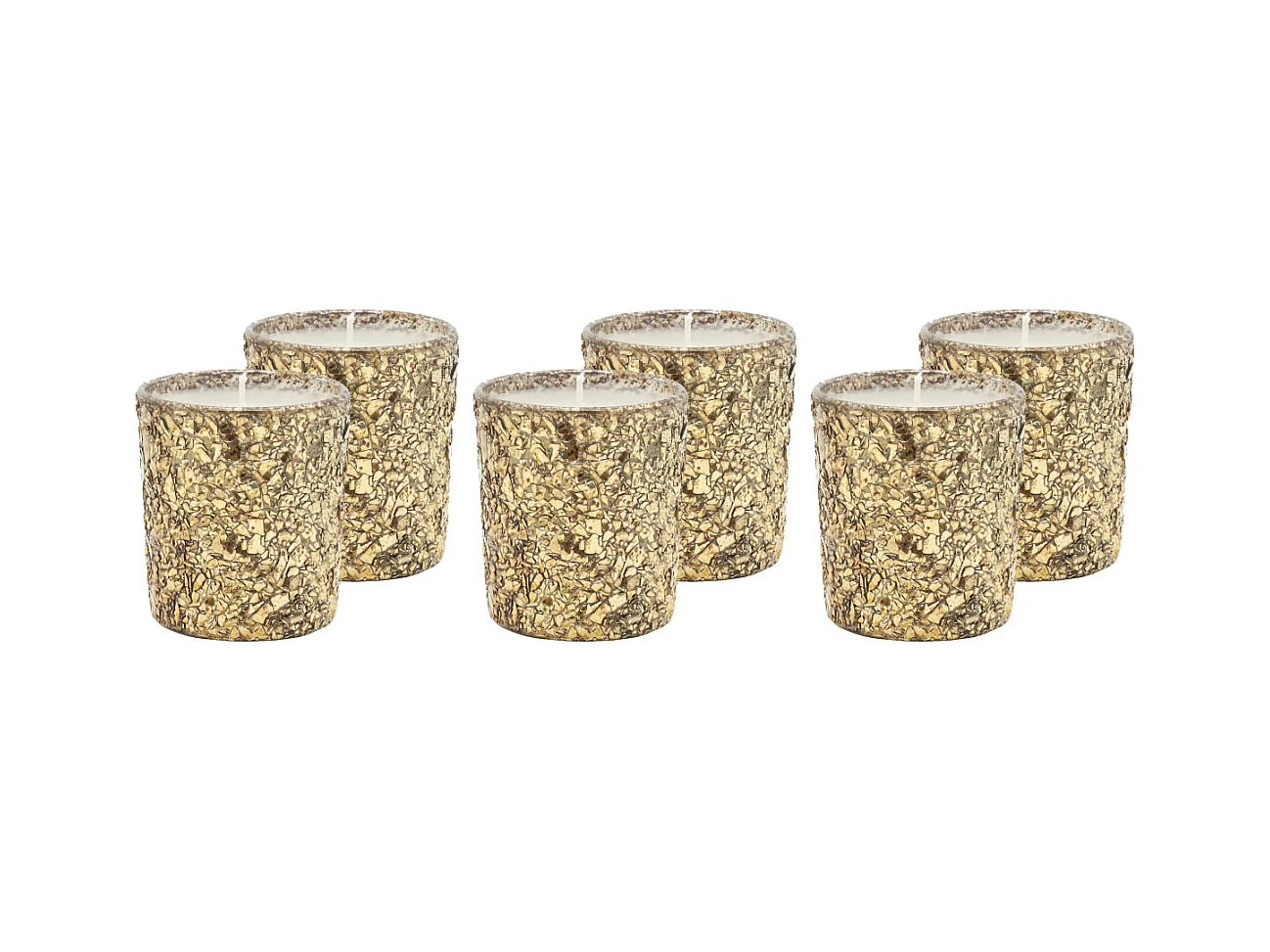 Bougie en verre doré (Lot de 6)