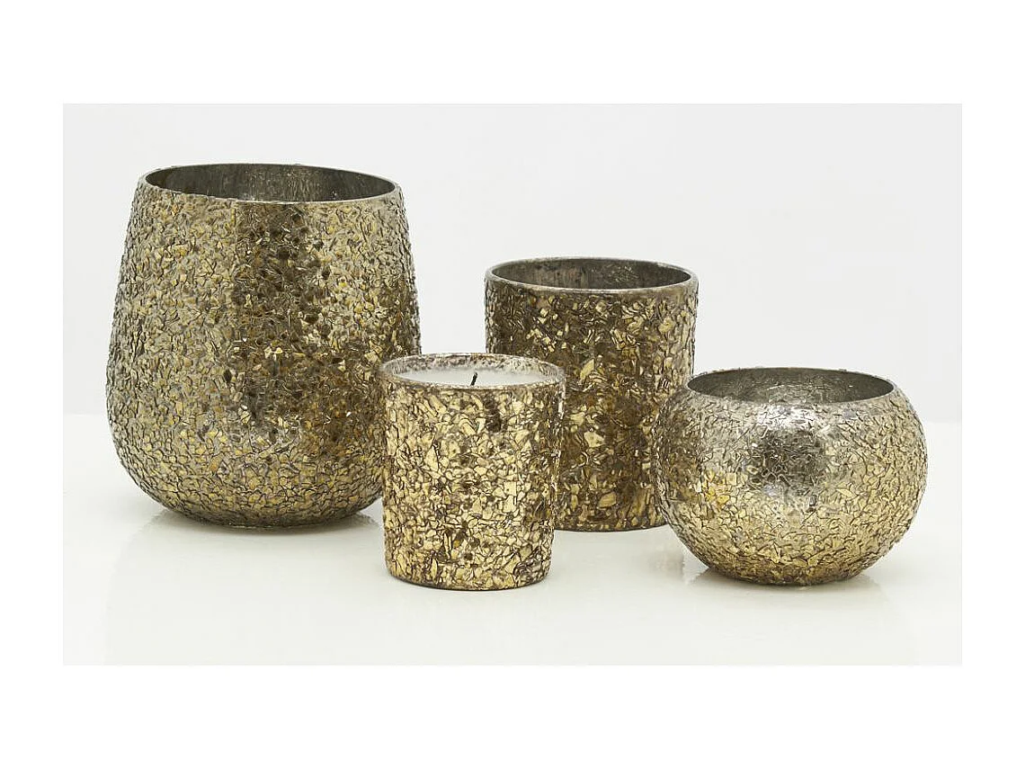 Bougie en verre doré (Lot de 6)