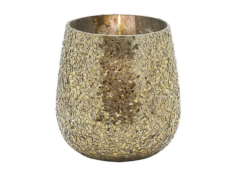 Photophore ronds en verre doré