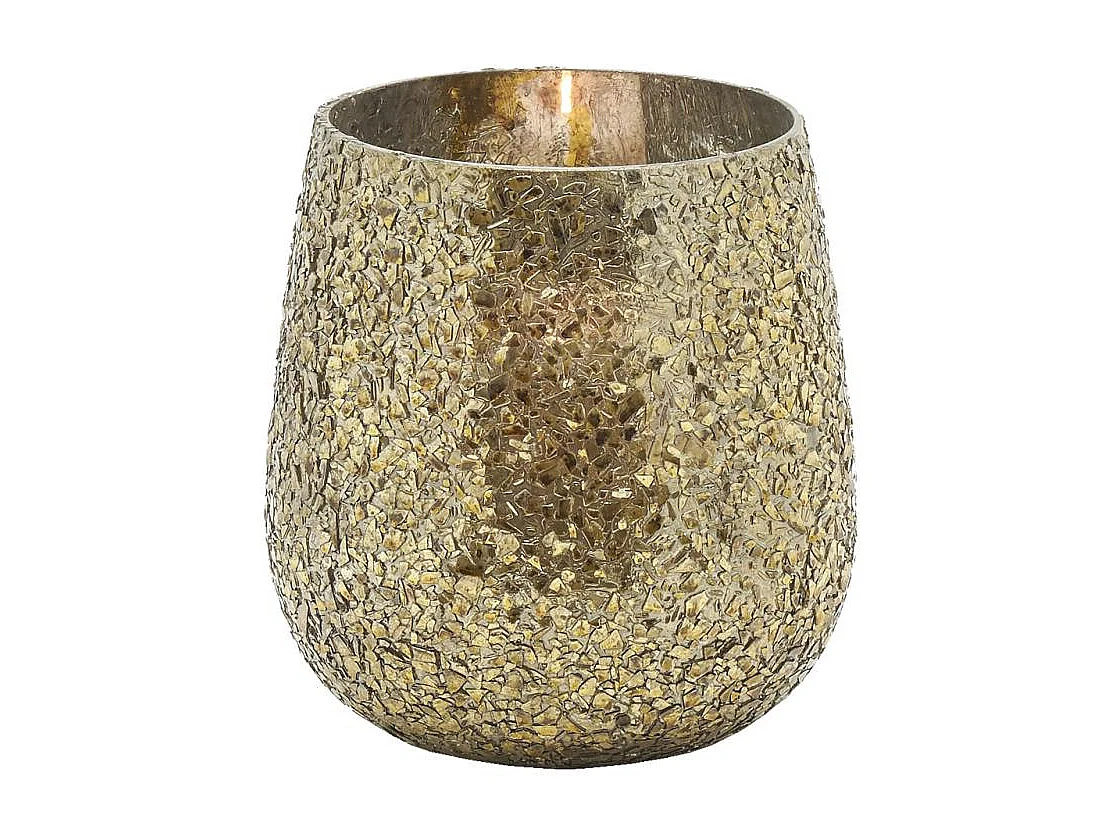 Photophore ronds en verre doré