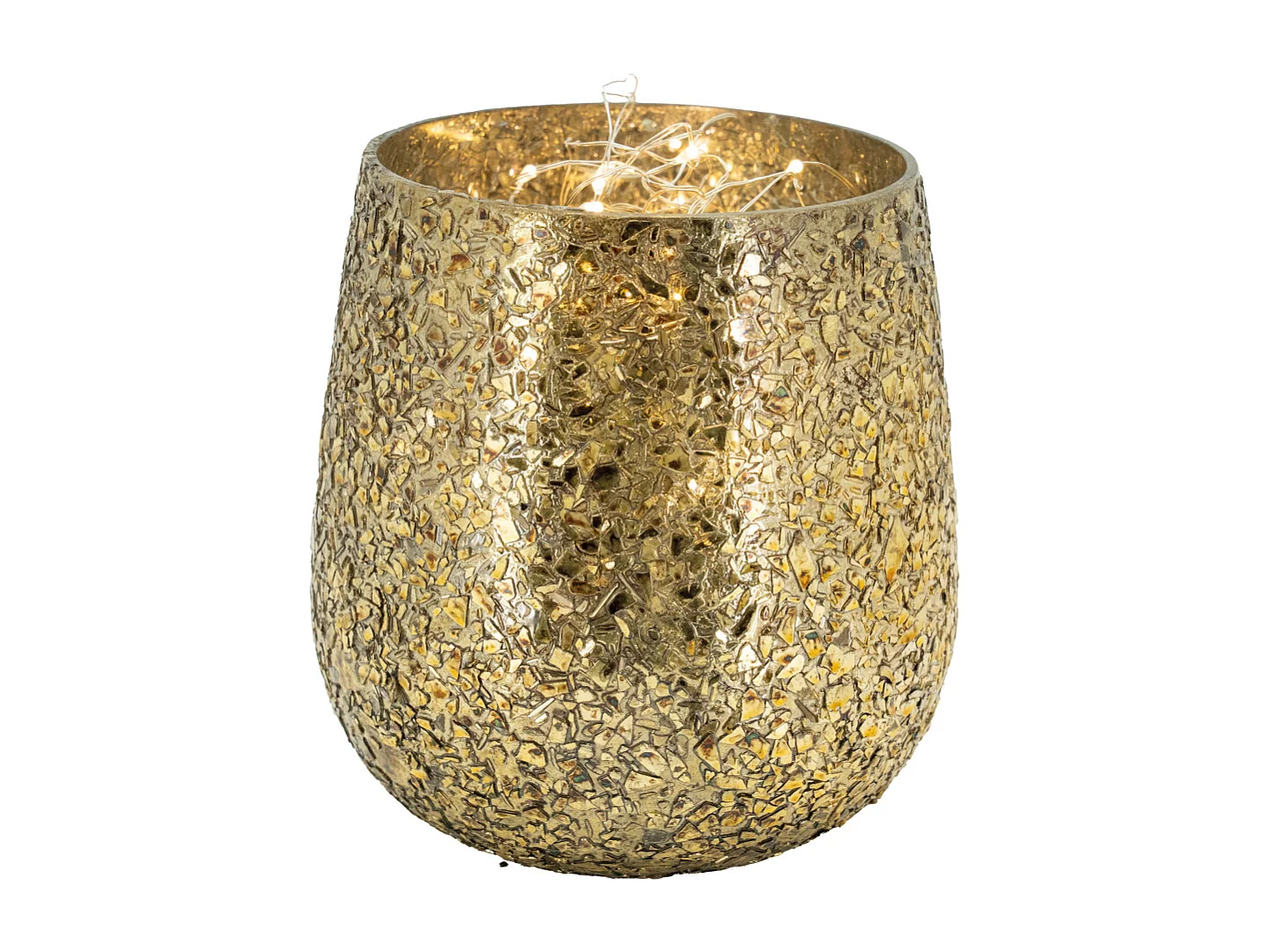 Photophore ronds en verre doré