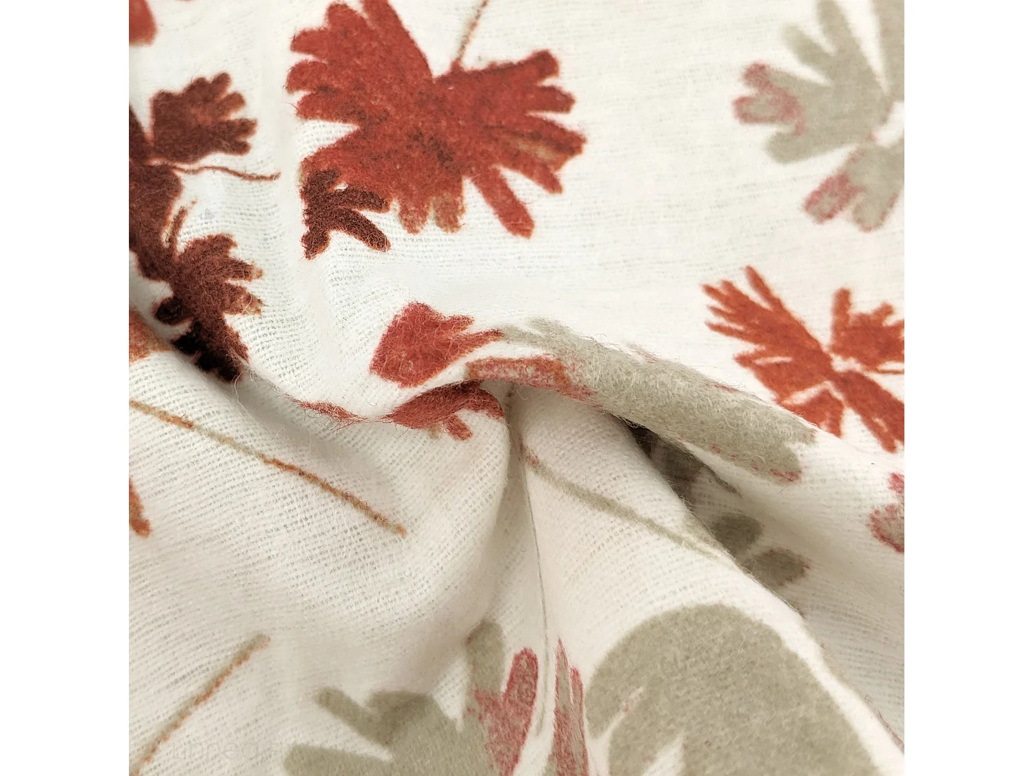 Parure de lit 260x240 cm 100% flanelle de coton ÉMILIE rouge 3 pièces