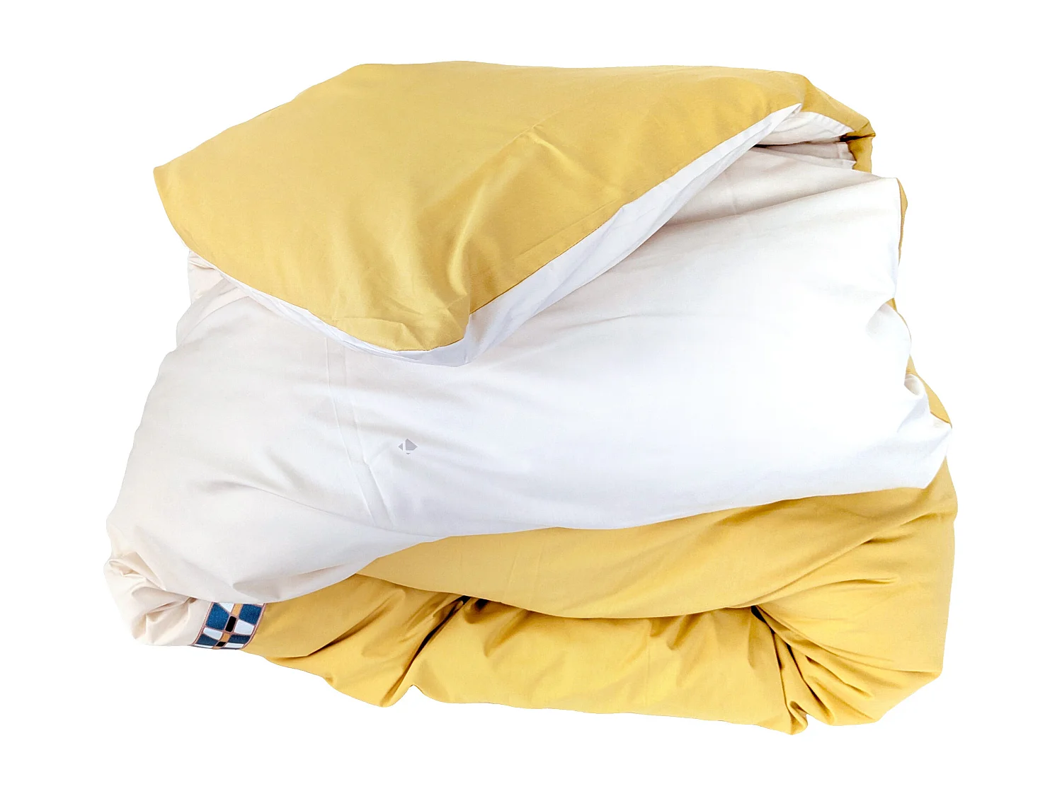 Housse de couette 200x200 cm en percale coton ROMY Ambre