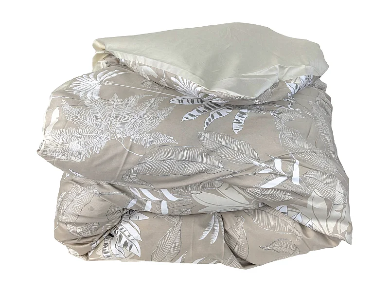 Housse de couette 140x200 cm satin de coton CAYENNE beige ficelle