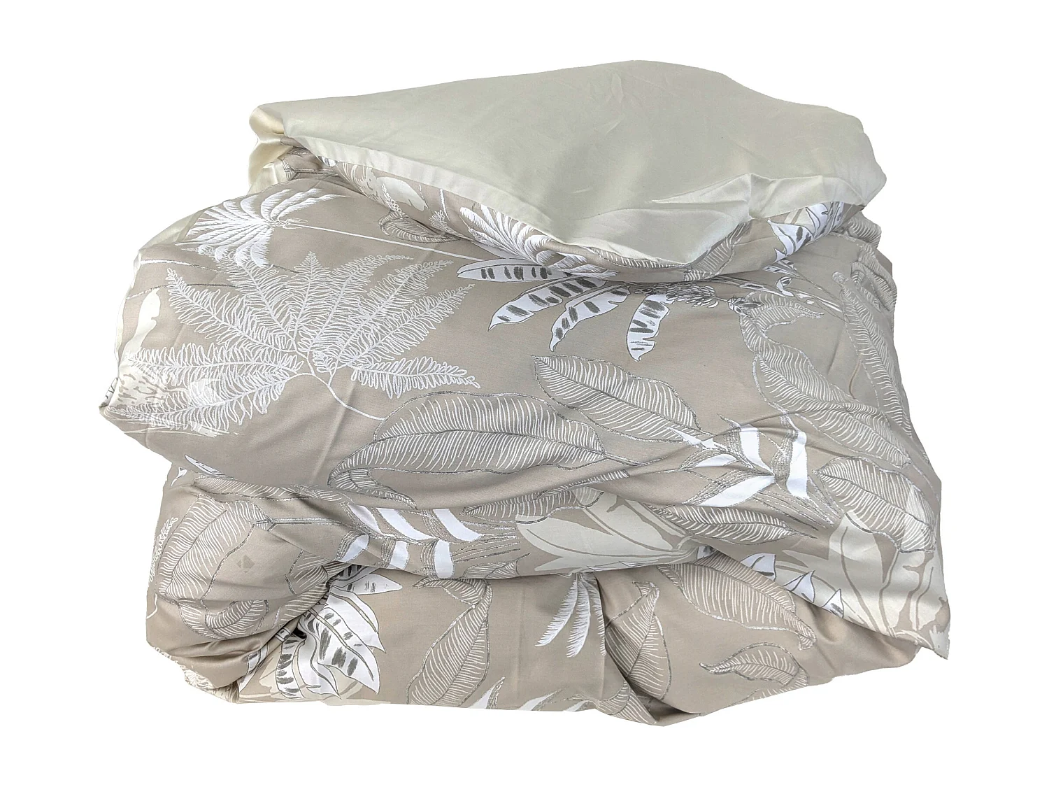 Housse de couette 140x200 cm satin de coton CAYENNE beige ficelle
