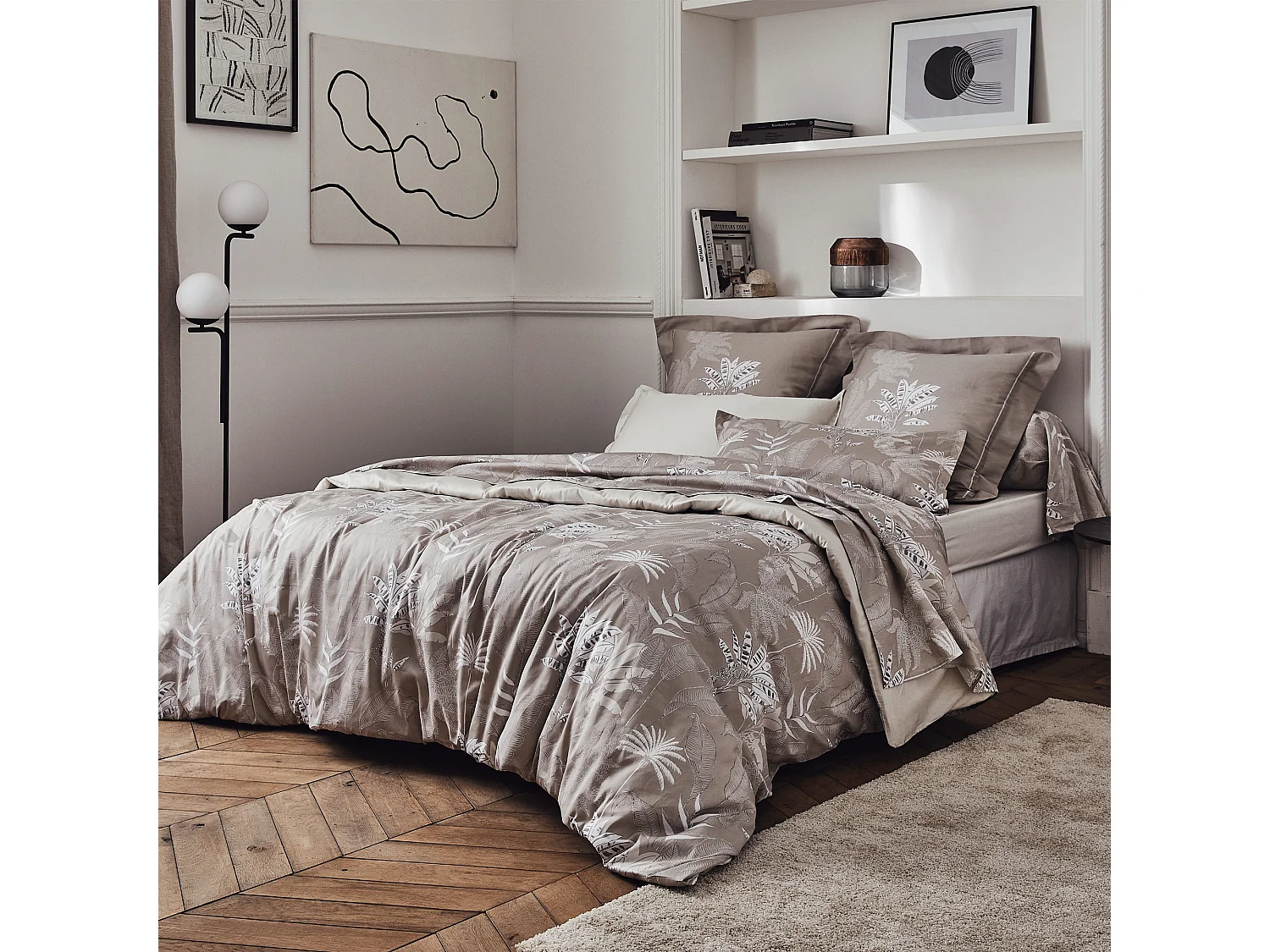 Housse de couette 140x200 cm satin de coton CAYENNE beige ficelle