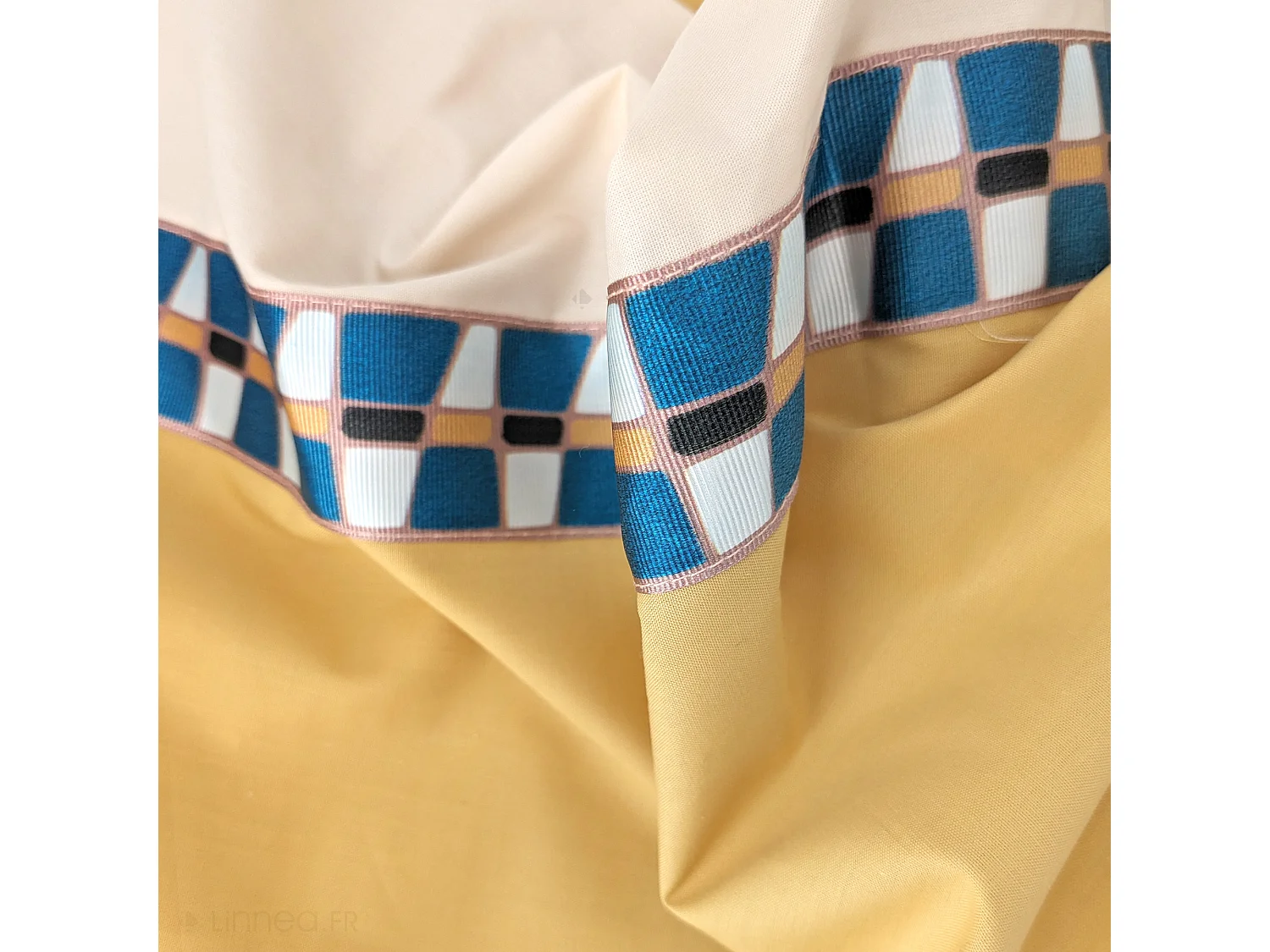 Housse de couette 140x200 cm en percale coton ROMY Ambre