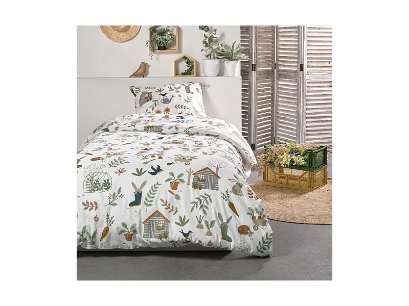 Housse de couette enfant + coussin assorti, 100% coton. M/Champ 140x200cm