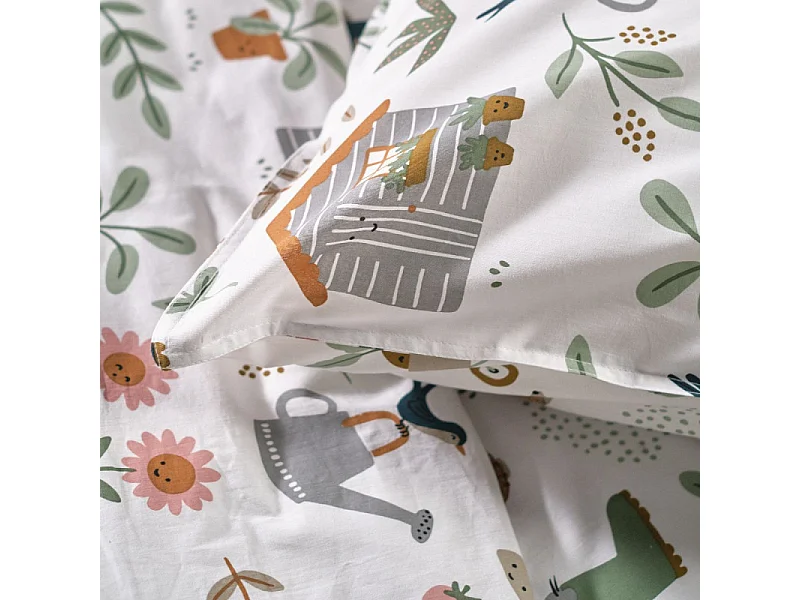 Housse de couette enfant + coussin assorti, 100% coton. M/Champ 140x200cm