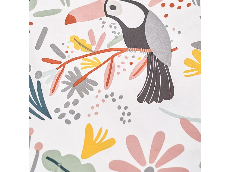 Housse de couette enfant + coussin assorti, 100% coton. M/Tucan 140x200cm