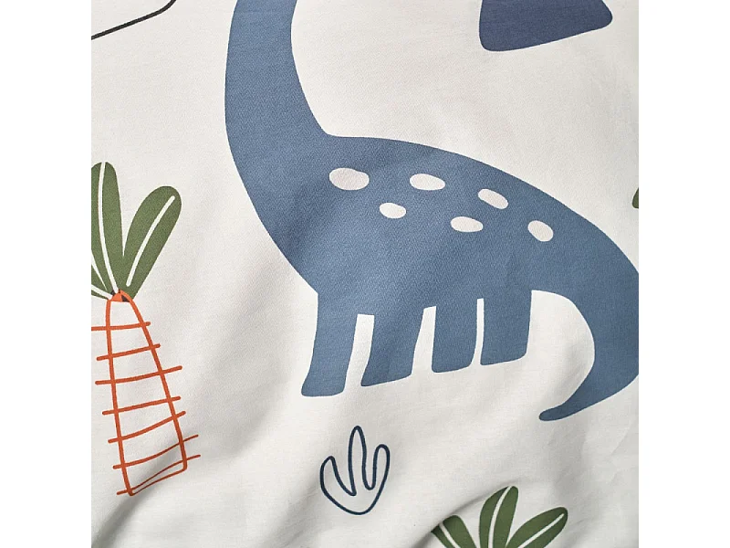 Kinderdekbedovertrek + bijpassend kussen, 100% katoen. M/Dinosaurussen 140x200cm