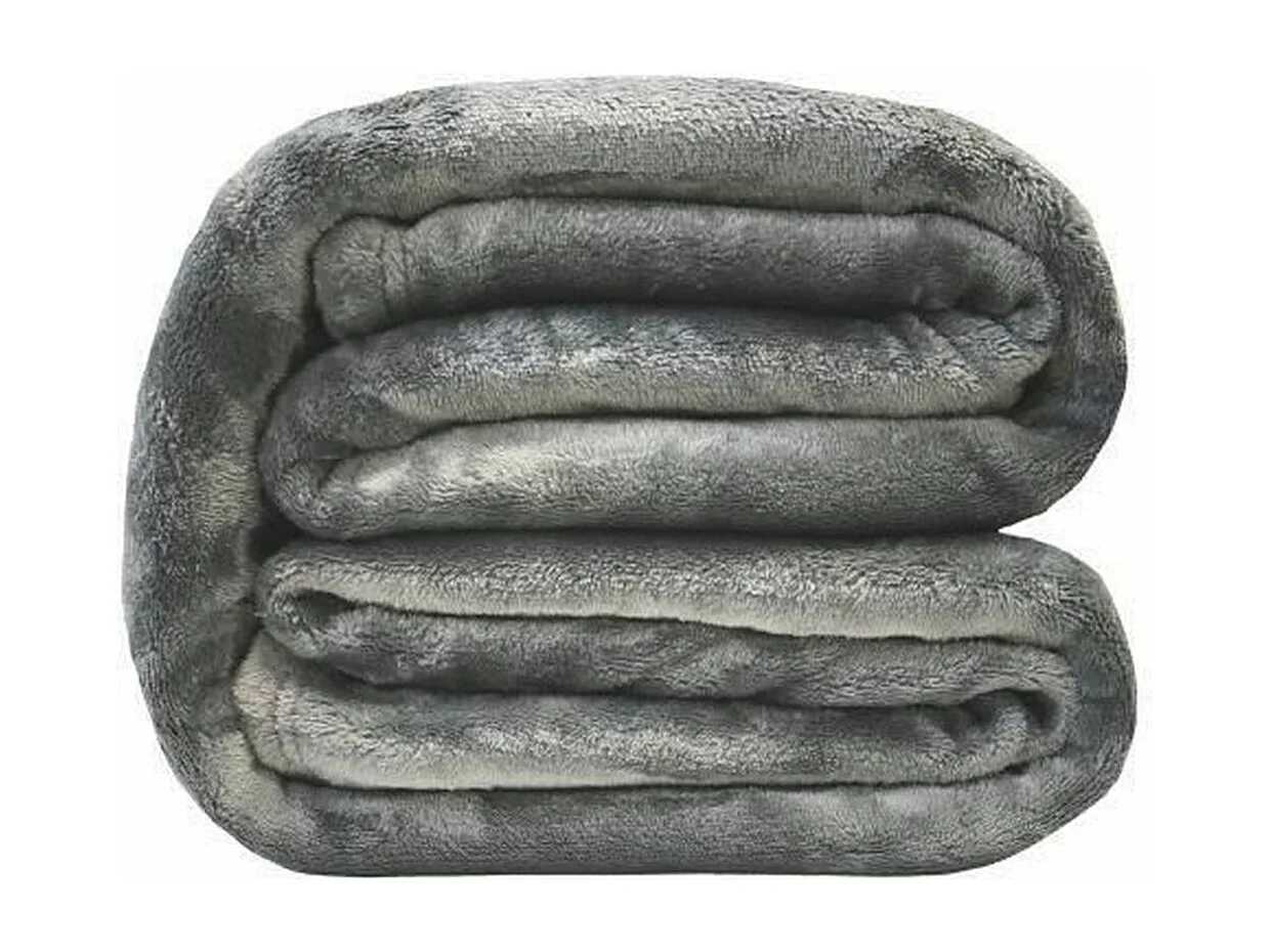 Coperta in microflanella 220 x 240 cm grigia