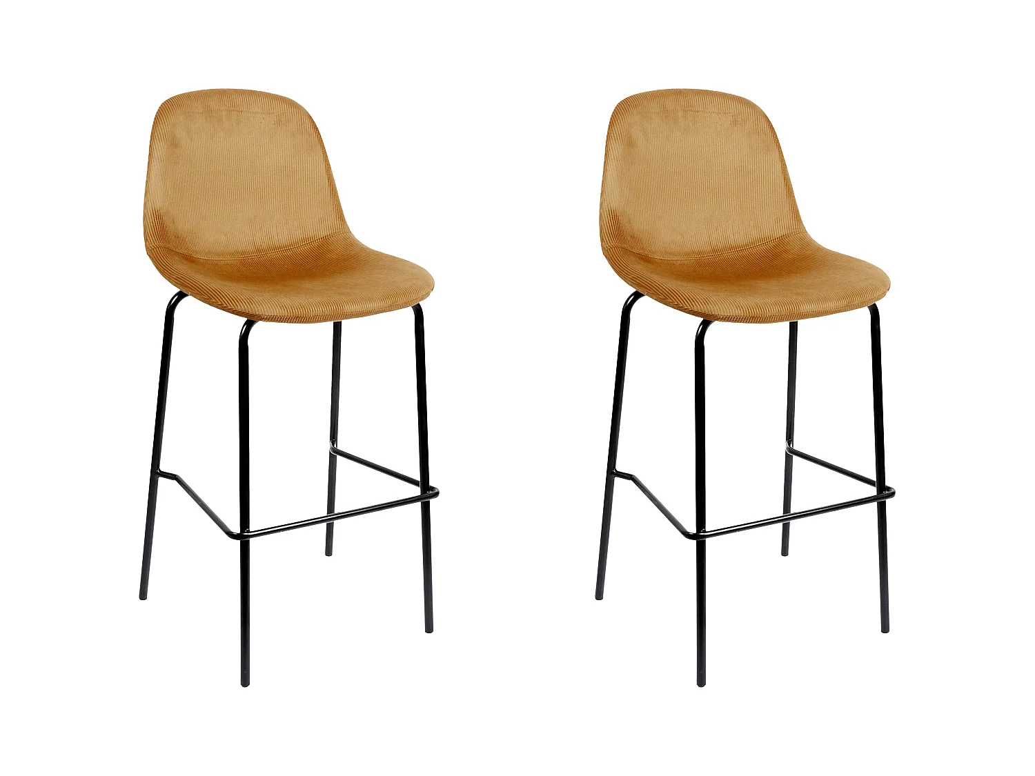 Chaise De Bar Giulia Jaune - Lot De 2 Jaune, Noir