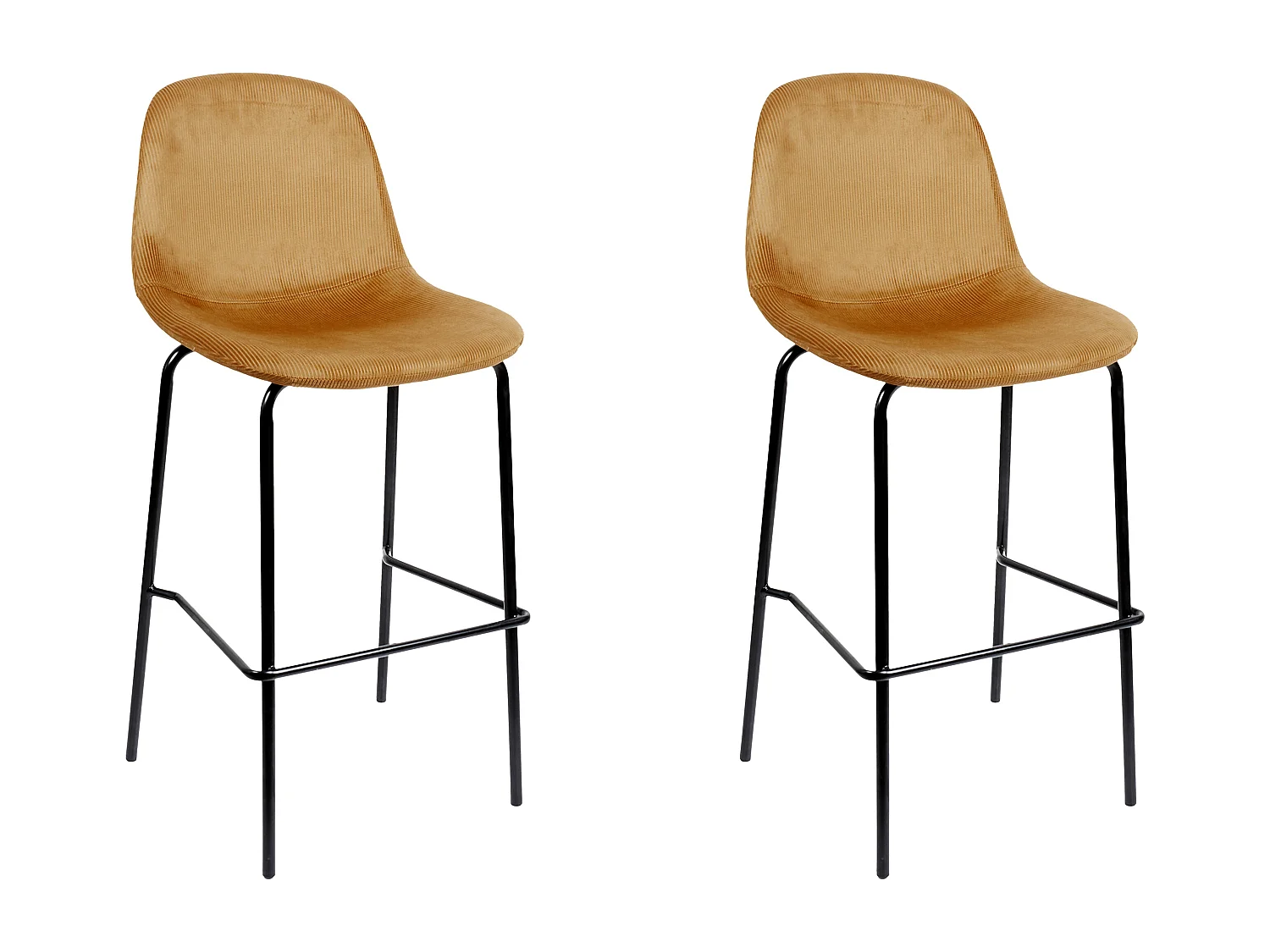 Chaise De Bar Giulia Jaune - Lot De 2 Jaune, Noir