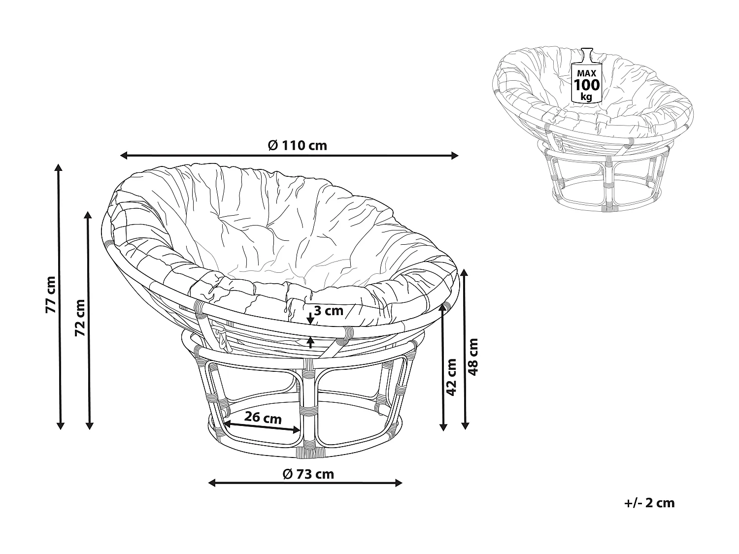 Tuinstoel SALVO Rotan Natuurlijk