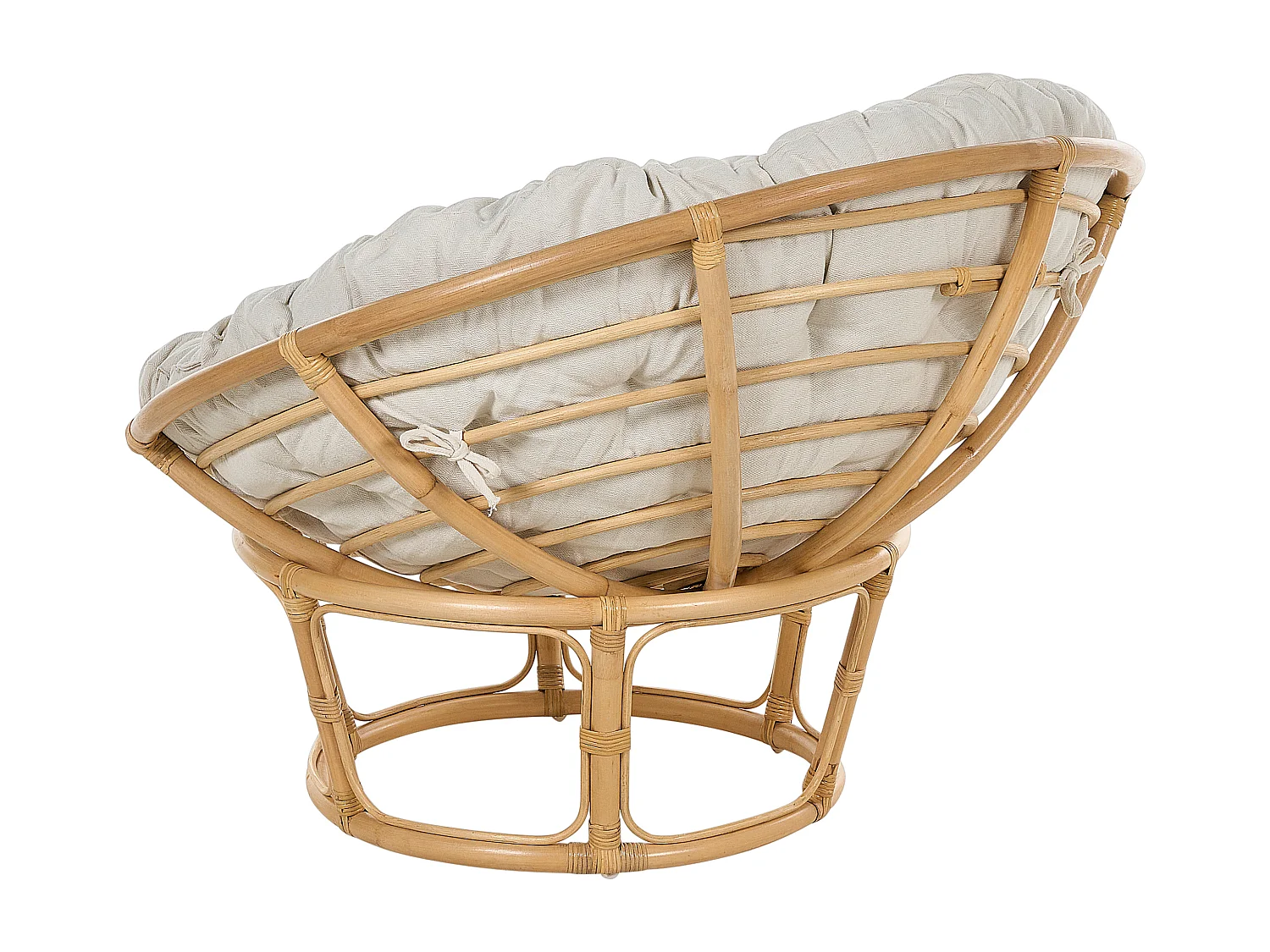 Lot de 2 fauteuils de jardin avec coussins SALVO Rotin Naturel