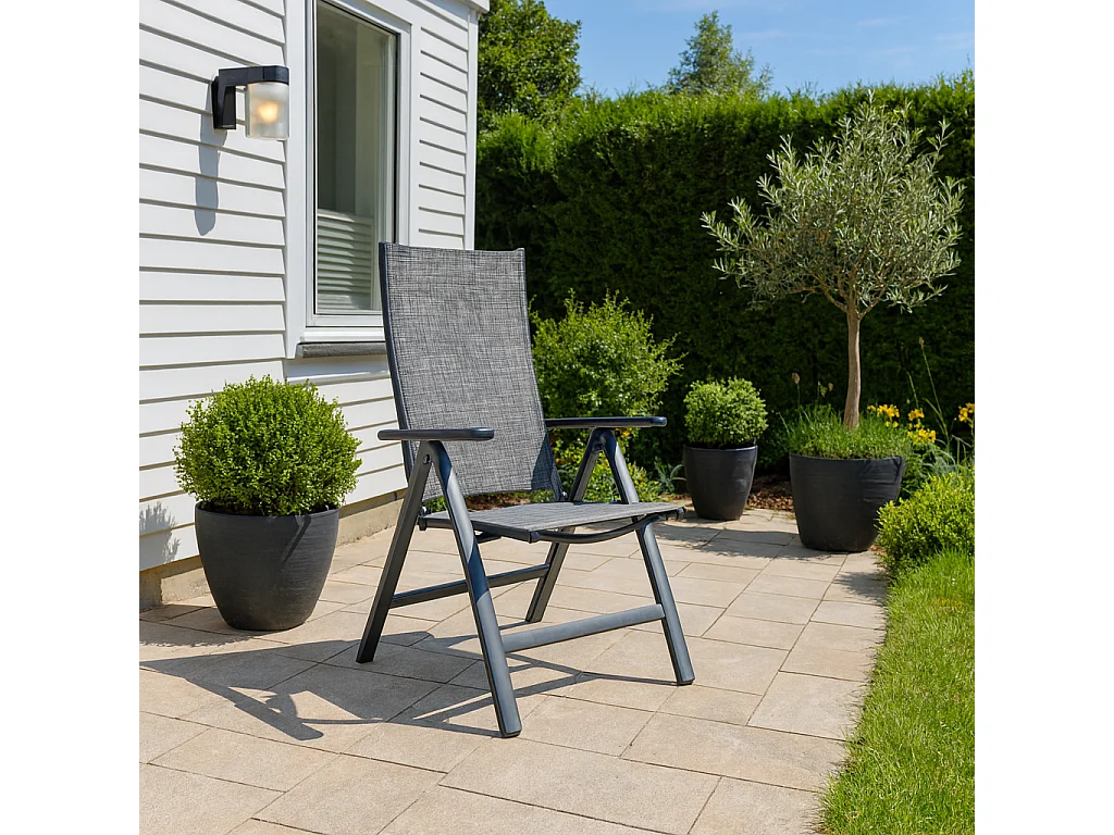 Lot de 2 fauteuils aluminium et toile PVC BERENA