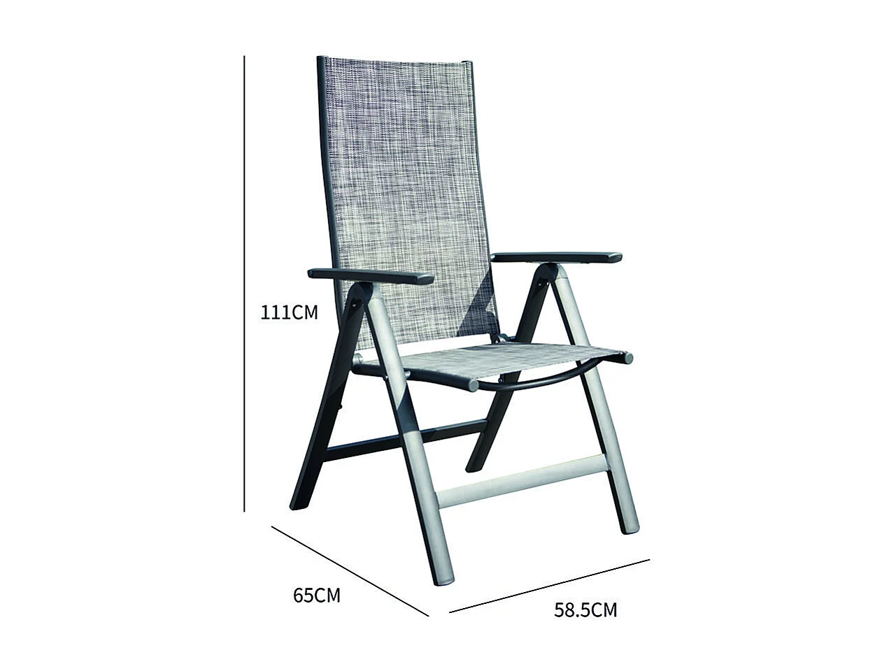 Lot de 2 fauteuils aluminium et toile PVC BERENA